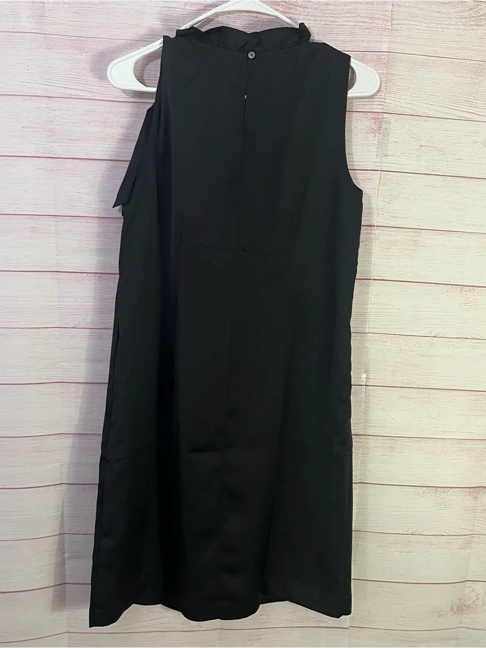 J.Crew Black Sleeveless Neck Bow Tie Pocketed All-line Shift Dress Size 4